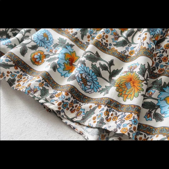 Boho Floral Gypsy Print Cami Maxi Dress Tiered - Picture 13 of 14